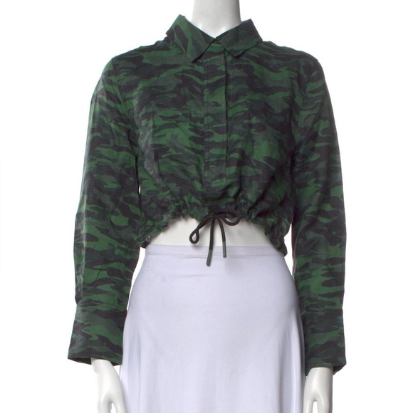 Solid & Striped Linen Crop Top - Picture 1 of 8